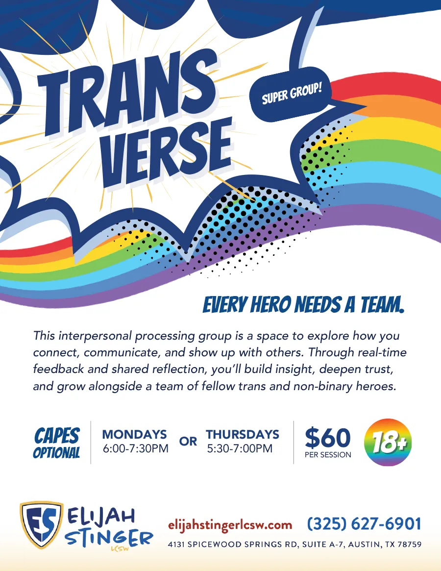 Austin LGBTQ / Trans Group Therapy flyer thumbnail